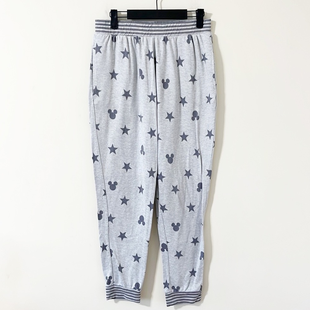 Disney Mickey Mouse Grey Jogger Pajama Pants Size Medium - Picture 3 of 12